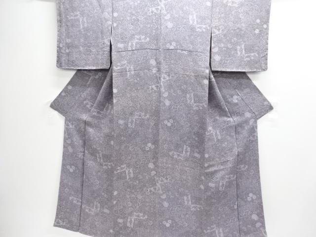 JAPANESE KIMONO / UNUSED KOMON / CHIRIMEN / CLASSICAL PATTERN 